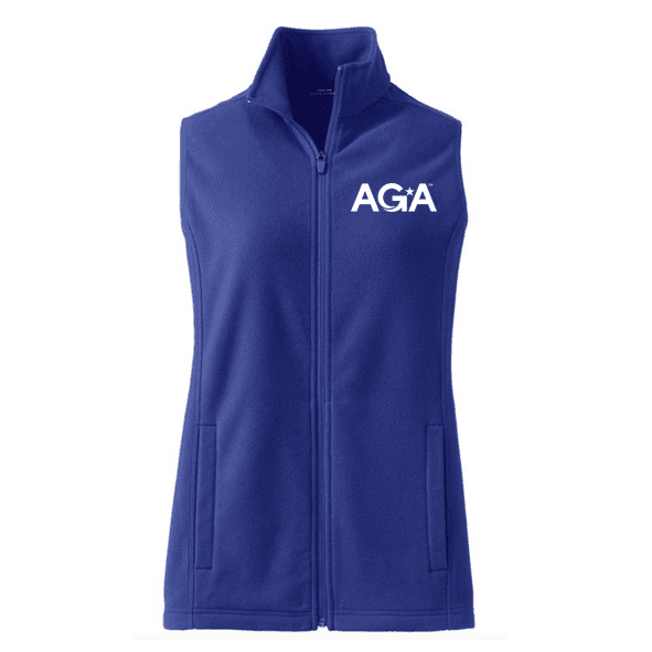 AGA logo embroidered fleece vest